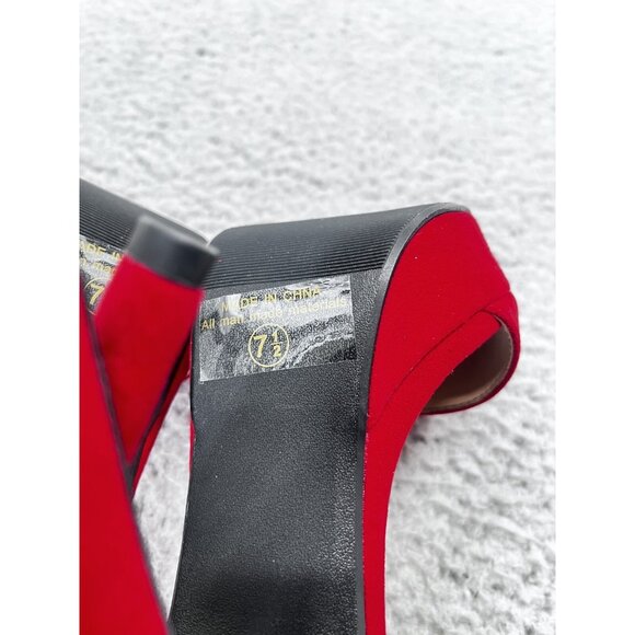 Dream Pairs Red Open Toe Platform Stiletto High Heels Ankle Straps Size 7.5 - Picture 11 of 11